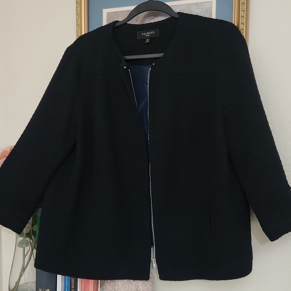 Talbots Knit Jacket  Size 14 Petite Contemporary Career Formal Sophisticated - Picture 16 of 16